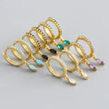 Unique Simple Design S925 Sterling Silver Colorful CZ Pave Hoop Earrings for Women EH1376