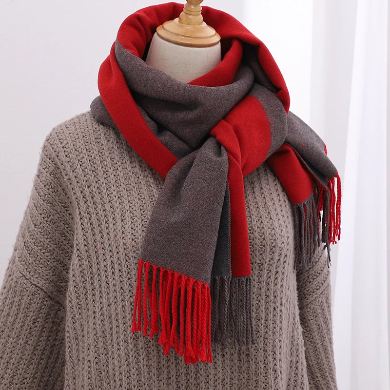 Professional Grade Premium Wholesale Custom Logo Ladies Shawl Women Plaid Tassel in Winter Scarf