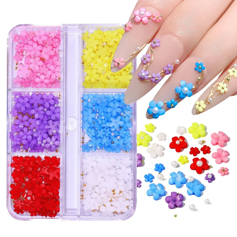 Nail Decor Color-Changing 5-Petal Flower 3D Camellia Butterfly Crystal Nail Art Rhinestones