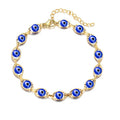 SC Factory Wholesale Devil Eye Beads Bracelets Anklet Fashion Adjustable Gold Plated Turkish Blue Evil Devil Eyes Bracelet Women