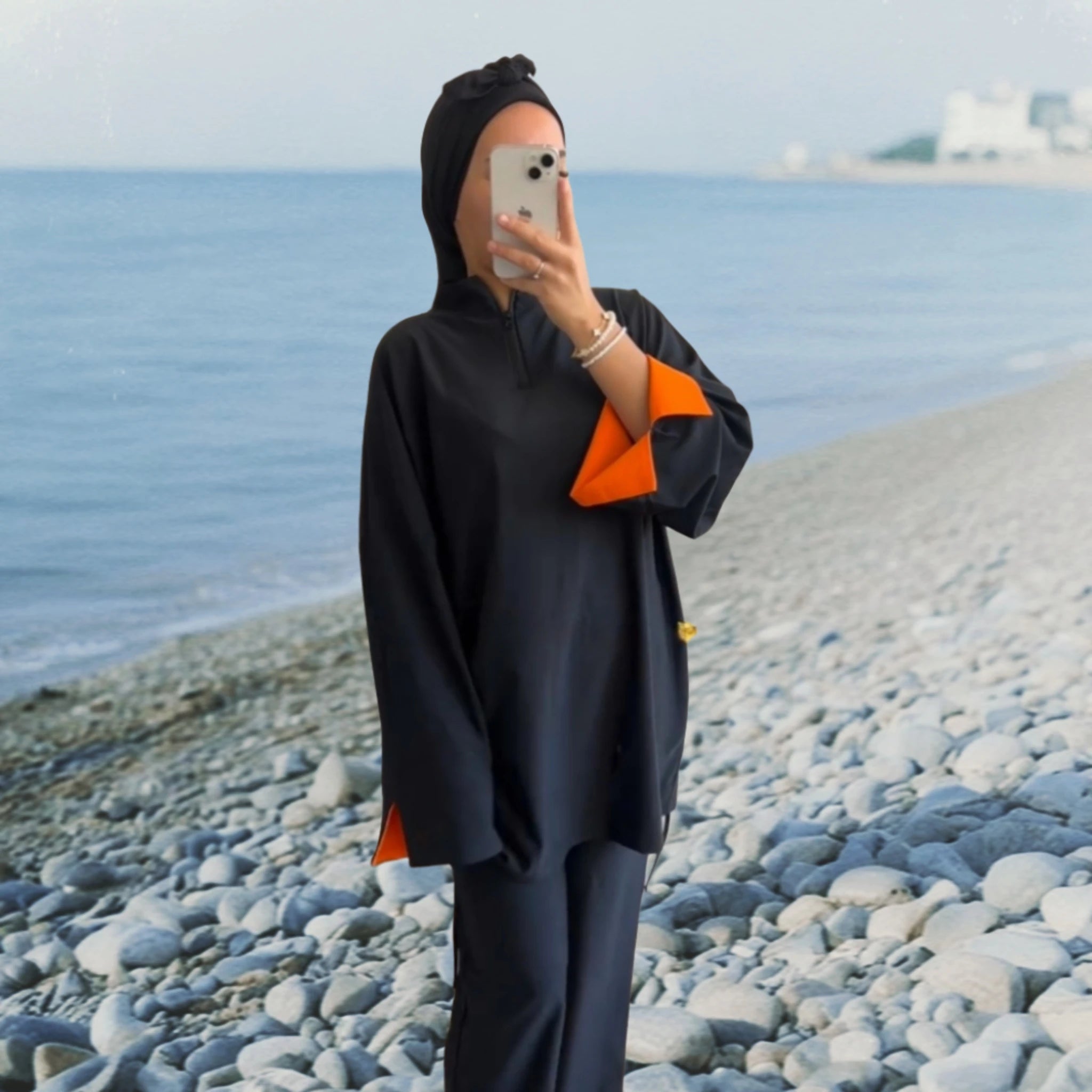 Anti-UV Muslim Swimwear Modest Women Hijab Long Sleeves Bathing Suit Islamic Hijab 3 Piece Burkinis