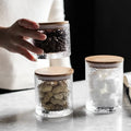 High Borosilicate Glass sealed Jar Wholesale Wooden Lid Food Jar Transparent Glass Storage Food Jar