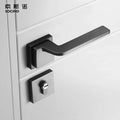 Modern Zinc Alloy Lock Handle High Standard Mute Grey Wooden Interior Bedroom Door with Stylish Features