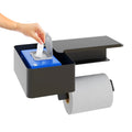 Modern Matte Black Wall Mounted Toilet Paper Holder with Storage Self-adhesive 3M Sticker Aluminum Rotatable Paper Towel Holder