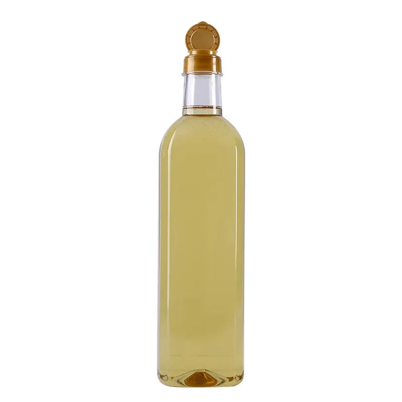 1000ml Empty Square Shaped Transparent Screw Cap PET Plastic Bottles for Olive Oil Pomade Fruit Juice & Milk-Travel Use