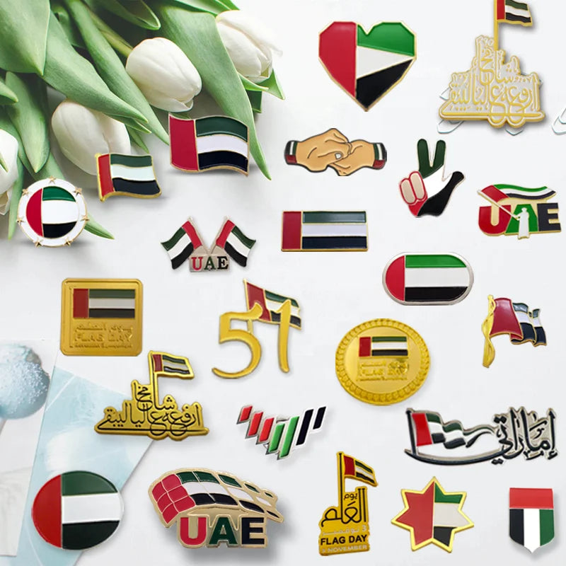Ready Stock Factory Price UAE Flag Pin 55th Magnetic Badges 2026 UAE National Day Gifts