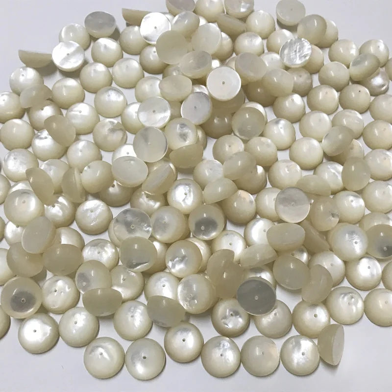 Flat Back Drilled Hole Gemstone Beads Half Ball Stone Beads Natural Gemstone Cabochons for Jewelry Making Wholesale
