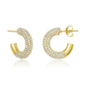 ZUOLA High Quantity Fashion Brass Plating Inlaid Zirconia C-Shaped Hoop Earrings for Women Jewelry Gift Customization