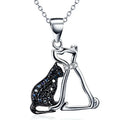 Hot Sale Cat Dod 925 Sterling Silver Zircon Pendant Necklace for Women