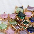 M611 10Pcs/lot Square Shape Charms 18K Gold Plated Copper Zircon Diy Bracelet Necklace Jewelry Making Accessories DIY Pendant