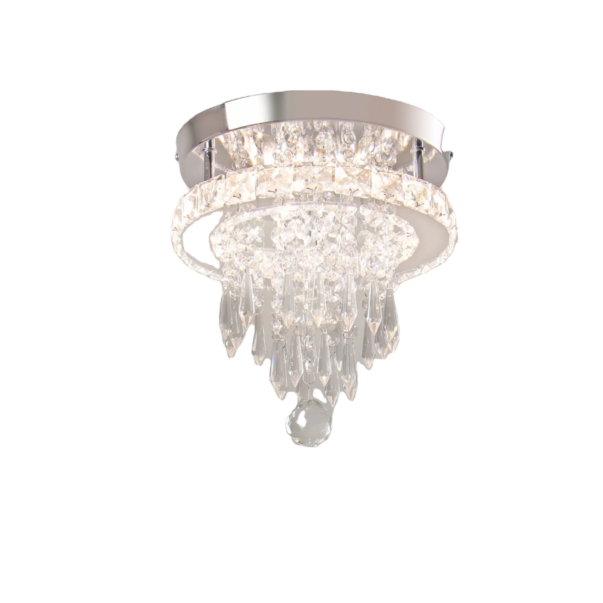 Small Modern K9 Crystal Ceiling Light Surface Mounted Led Crystal Ceiling Chandeliers for Hallway Kitchen Living Room