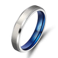 OLAN Hot Sale Brushed Titanium Rings 4MM 6MM 8MM Wedding Band Beveled Edge Couple Rings for Men Women Size 4-15