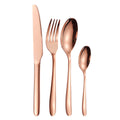 24-Piece Stainless Steel Cutlery Set Flatware Silverware Set Matt Black Spoon Knife and Fork Set