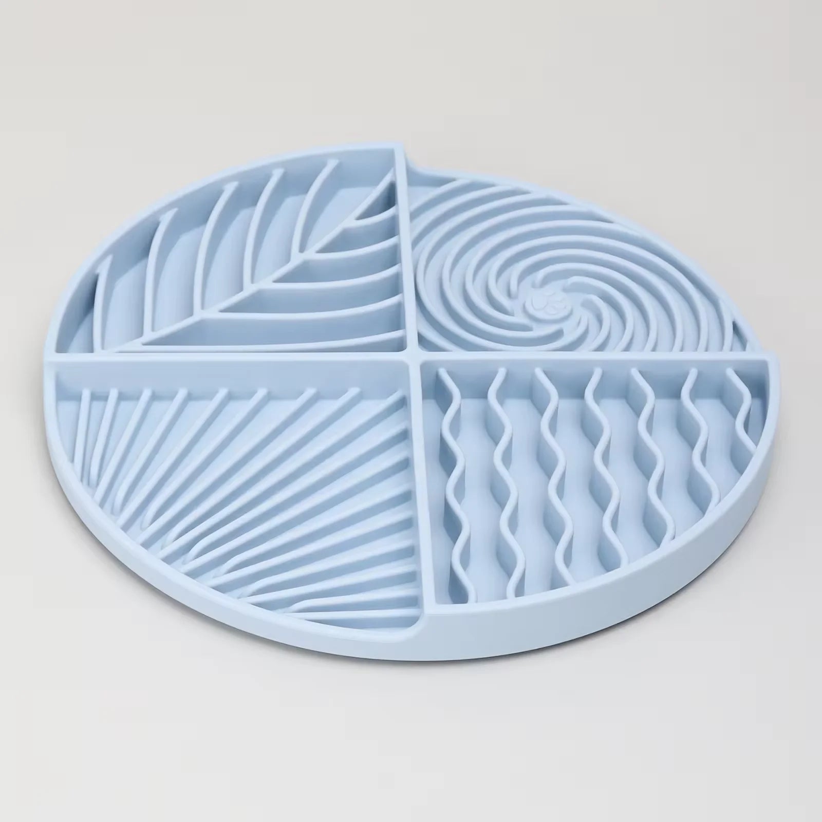 Multifunction Slow Feeder Silicone Pet Lick Mat Food Grade Divided Placemat for Cats Dogs with Solid Pattern Dog Lick Pad Bowls
