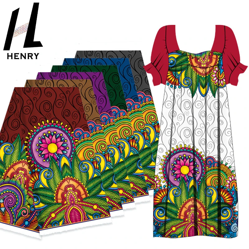Factory Wholesale Price Comfort Floral Printing Polyester African Style Mumu Dress Fabrics by the Yard