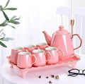 American Style Traditional Living Room Masonry Water Cup Teapot Set Ceramic Stocked 250ml Household Complete Set of Tea Tray