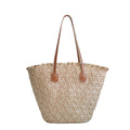 Wholesale Instagram Fashion Shoulder Tote Bag Large Capacity Hand-Woven Straw Summer Beach Travel Bag Dual Handles Letter
