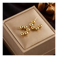 Simple Tarnish Free 18k Gold Plated Stainless Steel C Shaped Beaded Women Earrings Jewelry