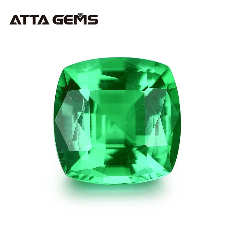 High Quality Green Color Lab Grown Cushion Cut Columbia Emerald Clear Emerald Gemstone