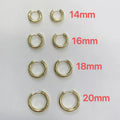 EM1324 Hot Sale 18K Gold Plated Round Sleeper Huggie Hoops Classic Geometric Cartilage Earrings in Brass
