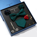 Silk Tie Necktie Set Men's Vintage Paisley Floral Formal Cravat Ascot Tie Gentleman 8pcs/set With Luxury Gift Box