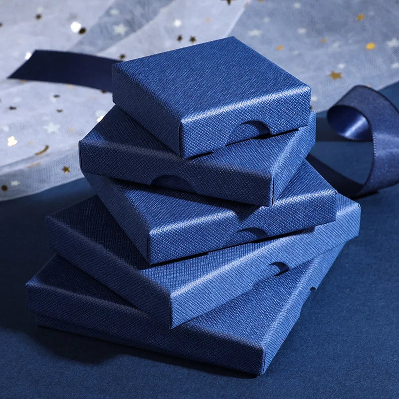 Wholesale Luxury Logo Small Kraft Paper Jewelry Box Matte Finish Cardboard Storage Packaging with Sponge for Watches