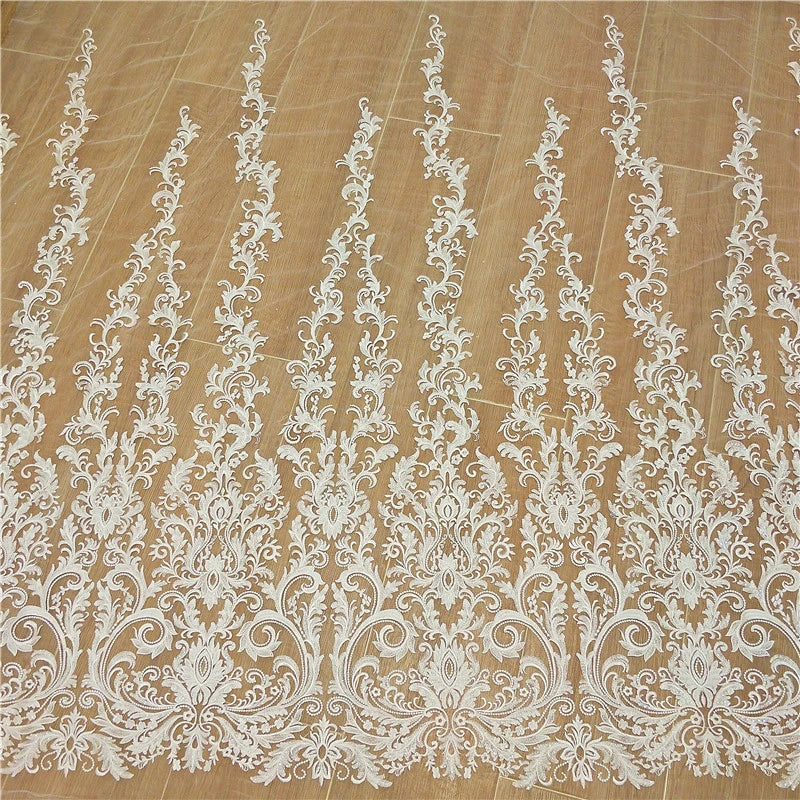 Exquisite Embroidery Lace Sequin Applique Wedding Dress Bridal Lace Fabric