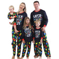 DDP New Christmas Cartoon Letter Print Long Sleeve Knitted Pajama Set Matching Family Christmas Crew Pajamas Family Sleepwear