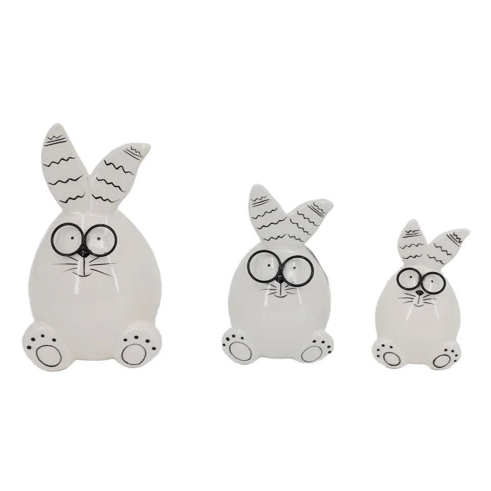 Modern Art Home Decoration Easter Party Ceramic Decoration Bunny Crafts Gift Ceramic Bunny Figurine