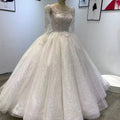 Luxury Ball Gown Bridal Lace Beading Extreme Shine Wedding Embroidery Wedding Dress Wm53