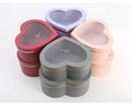 Eco Friendly Heart Shaped Foldable Flower Packaging Gift Paper Box Parcel with clear Window on Lid