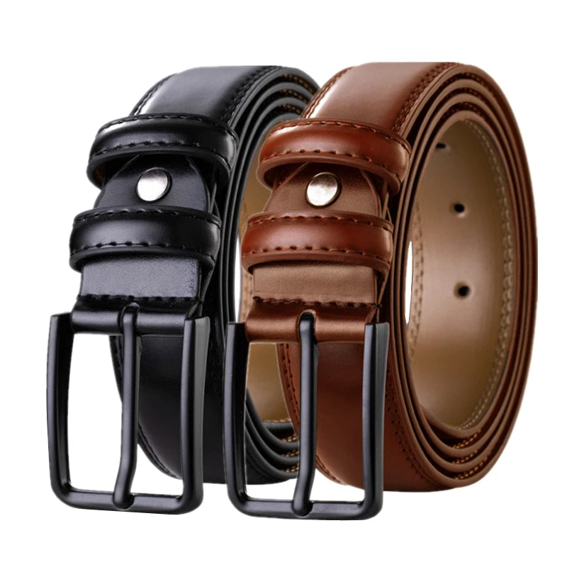 LQbelt New Classic Genuine Leather Belts Men's Pin Buckle Belt Wholesale Factory Custom logo Belts for Men