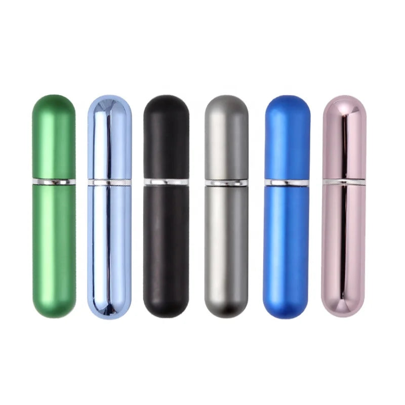 High-end Fragrance Supplier | Su Portable 5ml 8ml Refillable Perfume Atomizer Mini Travel Fragrance Sprayer with Aluminum Case & Luxury Leather Wrap