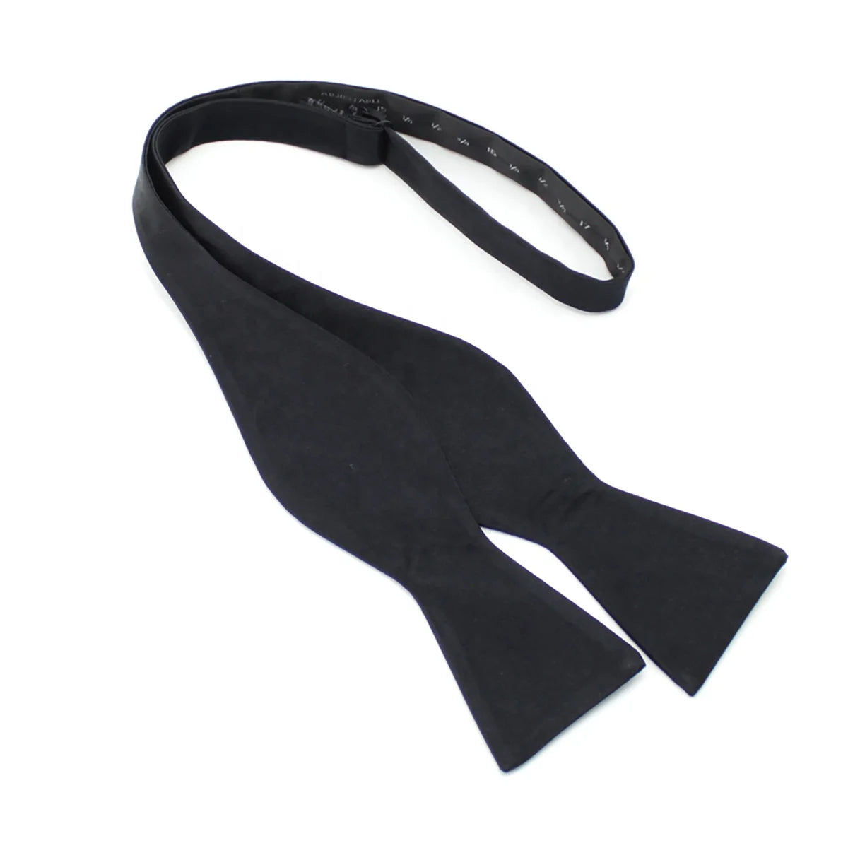 Mens Fashion Wholesale Bowtie Gentleman Adjustable Detachable Solid Color Black Silk Woven Satin Self Tie Tuxedo Bow Ties