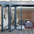 Customized Double Glass Aluminium Sliding Folding Accordion Glass Door Balcony Aluminum Thermal Break Bi-fold Patio Doors MegaBDM