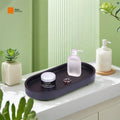 Polyresin Black Oval Vanity Bathroom Amenity Tray for Sale Amenities Shinny Matt Tray for Hotel/Jewelry Accessories Vanity Tray