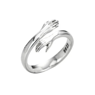 Vintage Couples Jewelry Love Hug Me Hugging Hands Rings