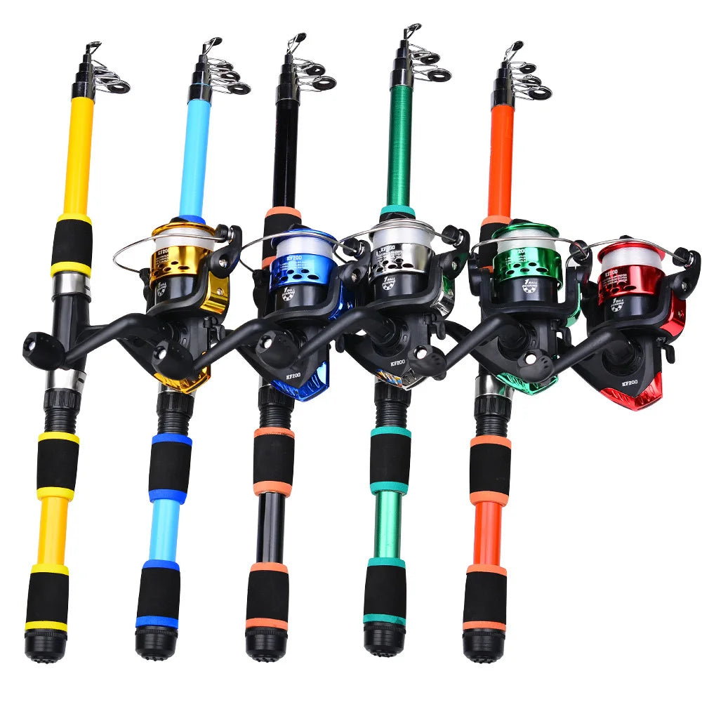 ZHUO RUN New Style 1.5m 1.8m Fashion Kids Fishing Rod and Reel Combo Full Other Lure Set