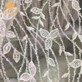 Hot Wedding Lace Fabric Handmade Beaded Lace White Embroidery Fabric Lace Tulle