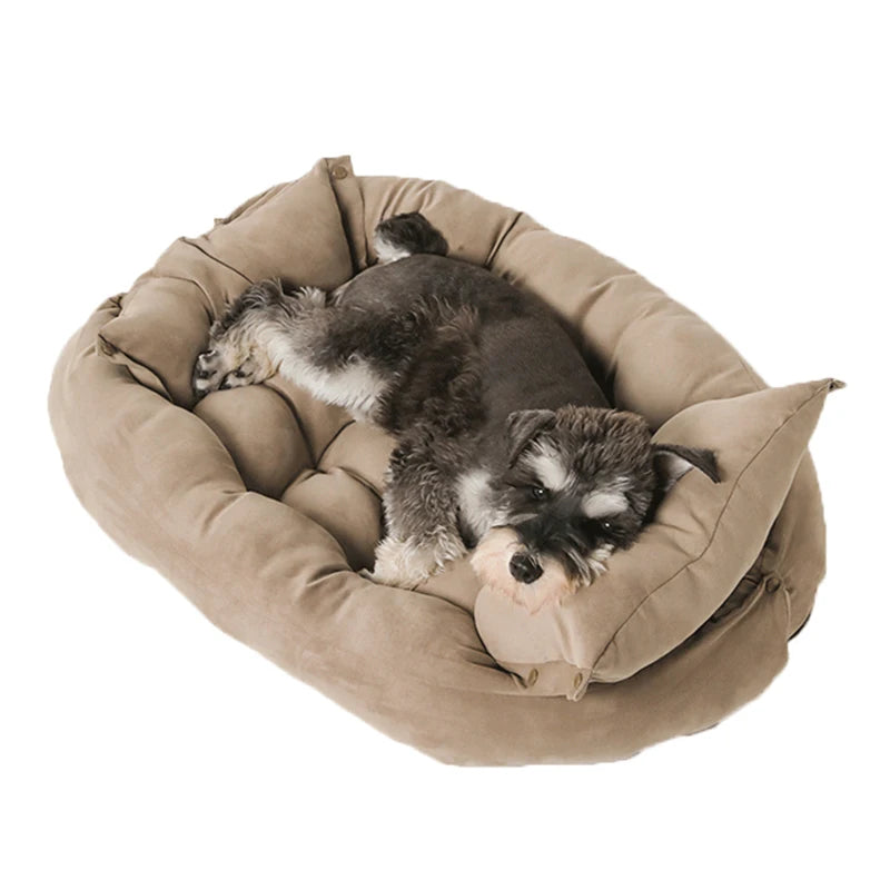 Waterproof Faux Fur Solid Pet Bed Rectangle and Washable for Small/Medium/Large Dogs & Cats