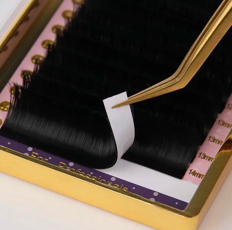 Custom Volume Lashes Supplies Wholesale 0.03 0.05 Cc Eyelash Extension Mink Dark Matte Black Cashmere Lash Extensions Trays