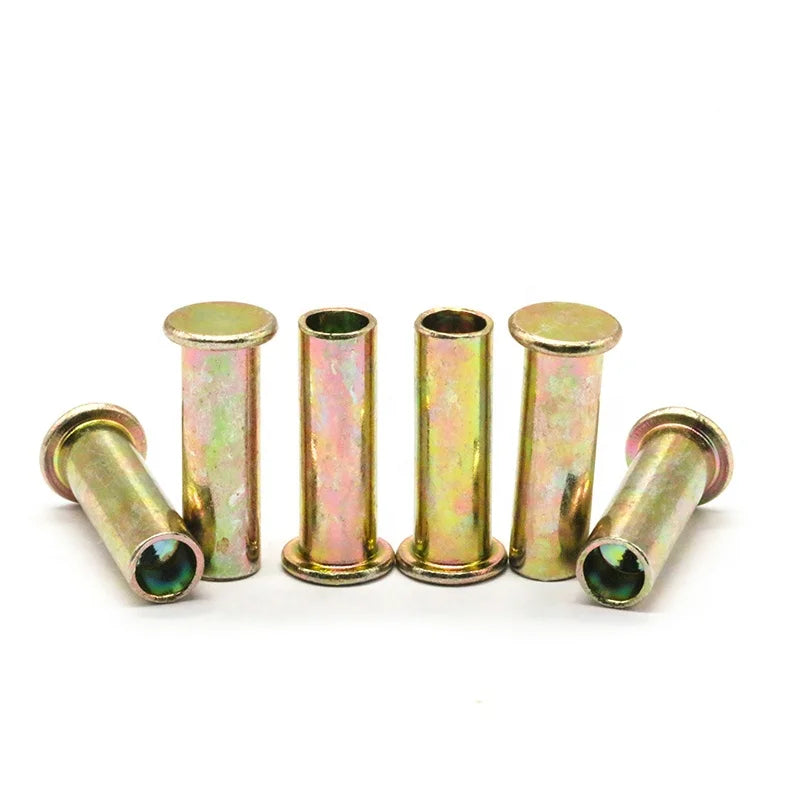 China Manufacturer's Custom Saitong Brand Semi Tubular Rivet Iron Plated Zinc Flat Head Ordinary Color ISO Certified Industrial