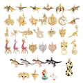 Diy Copper Gold Plated Color Zircon Accessories Multi-Style Animals Foxes Horses Cows Giraffes Dinosaurs Elephants Pendant