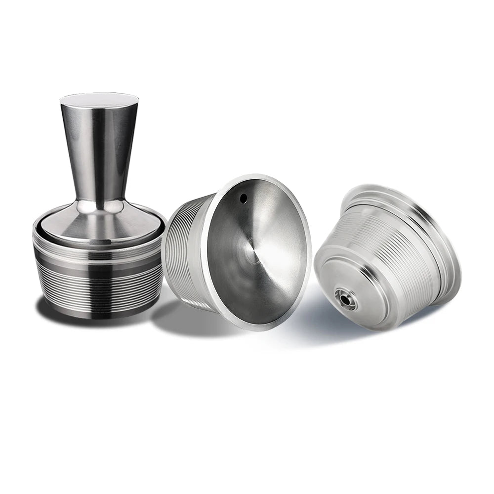 2Pod 1Tamper 1Spoon 1Brush Set Cafeteira Recambios Maker Tool Coffee Machine Food Grade Stainless Steel for Capsules Cup