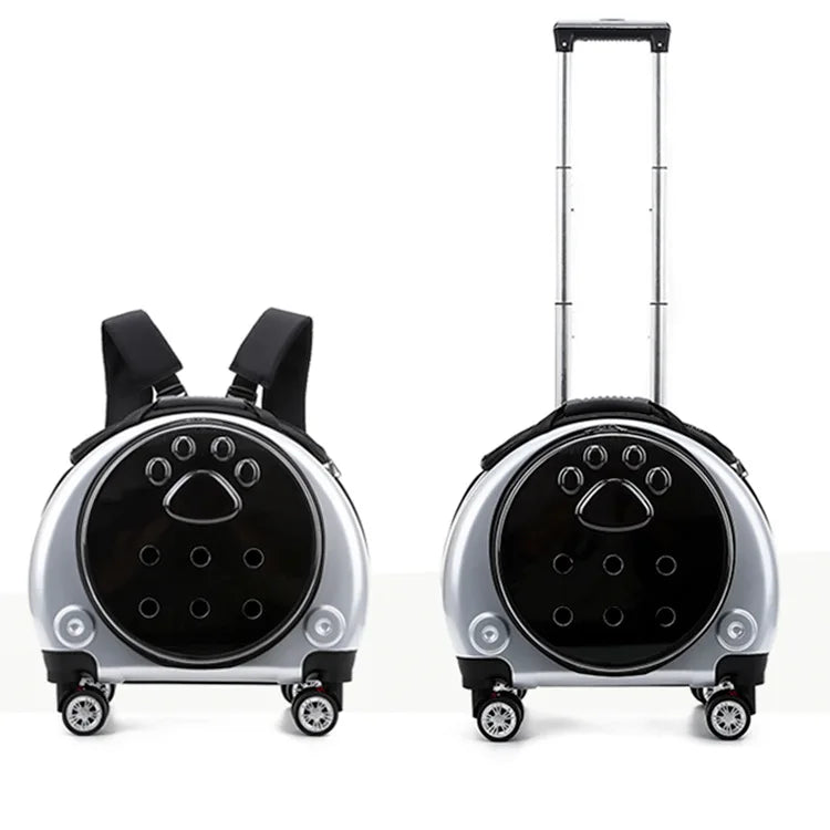 In-stock Pet Trolley Suitcase Portable Dog Outing Bag Transparent Space Capsule Cat Bag Large Capacity
