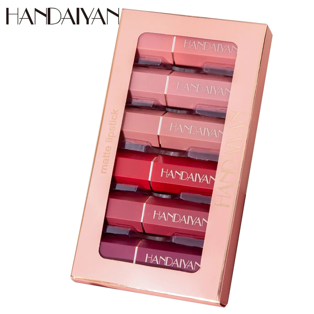 HANDAIYAN 6pcs Matte Lipstick Set Fine and Smooth Texture Thin and Breathable Lipstick K1