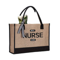Custom Logo Reusable Travel Canvas Jute Burlap Tote Bag Letter Wedding Jute Beach Gift Tote Bag for Daily Holiday