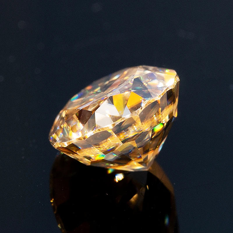 Holycome 0.7-11ct Champagne Hybrid Crushed Ice Oval Loose Moissanite Diamond Stones Wholesale Moissanite