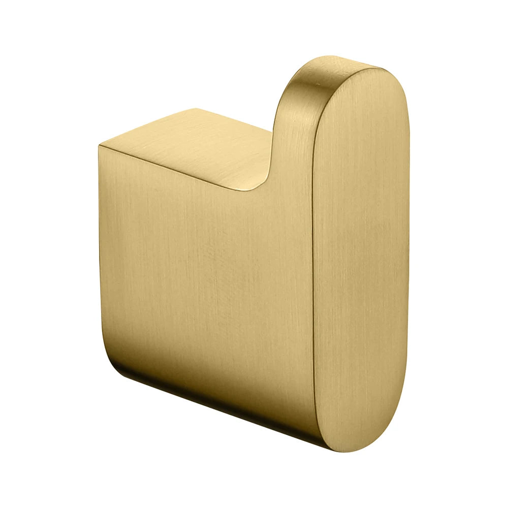 Modern Design Stainless Steel Wall-Mounted Bathroom Accessories Brushed Gold Towel Hooks and Coat Hook for Hotel Use