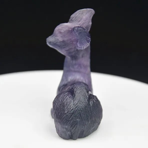 Huiying 50*25*50mm Wholesale natural gemstone fluorite animal carved Sika deer precious stone crafts